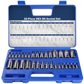 UYECOVE Hex Bit Socket Set, S2 Alloy Steel | 32-Piece Allen Head Socket Set SAE and Metric 2mm-19mm H5/64''-3/4'' | Enhanced Storage Case