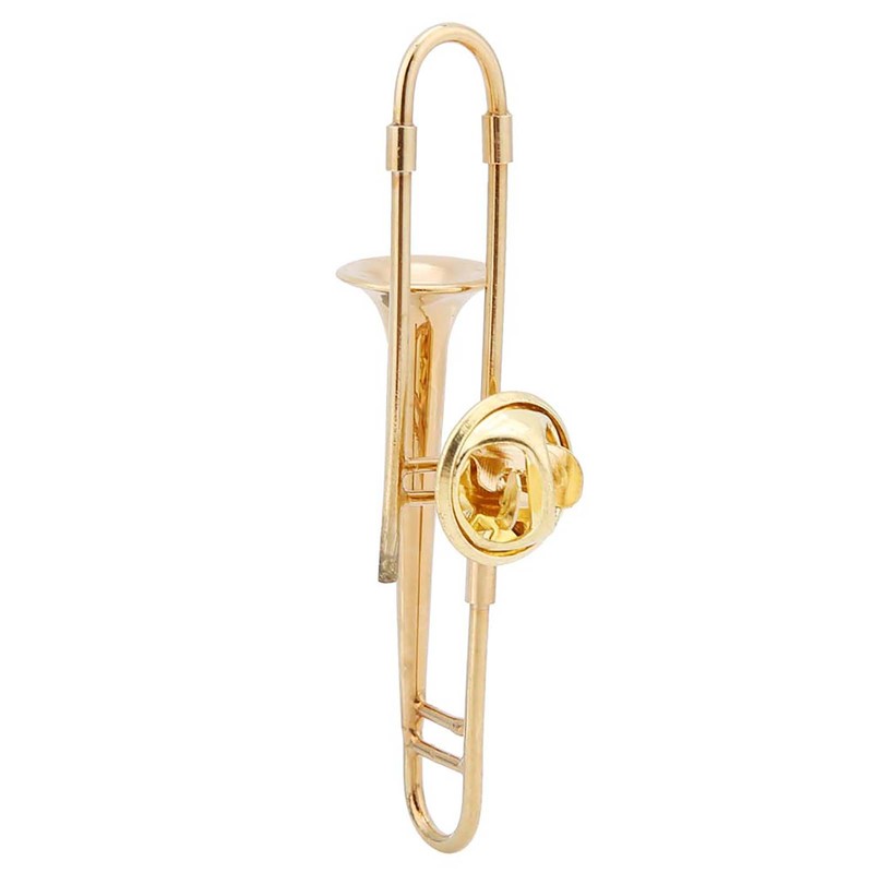 Mini Unique Gold Plating Musical Instrument Brooch Gift Decoration with