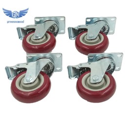 Thomletha 4 Pack Heavy Duty Caster Set 4" Wheels All Swivel All Brake Casters Non Skid