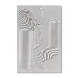 NANKAI Art Hand-Painted Thick Texture White Texture Oil Painting Modern Minimalist Abstract Art 45x30 Inch Large Home Wall Decorative Art Oil Painting