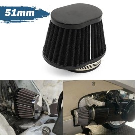 motor_shop2024 BLACK 51mm 2inch Air Intake Filter Cleaner Pod For Universal Motorcycle Reusable