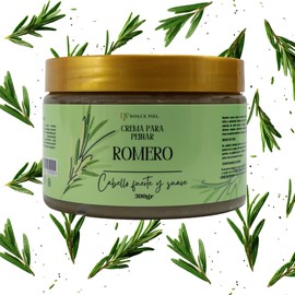 Crema para Peinar de Romero, 300ml, Hidratación Profunda, para Todo Tipo de Cabello y Caída, Con Colágeno y keratina, Sin Parabenos, Nutritiva, Desenr