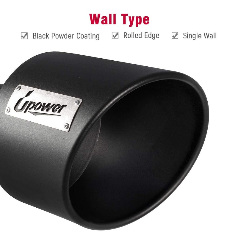 Upower Exhaust Tips 4" Inlet 10" Outlet 15" Black Long