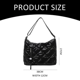 CHROMACRAFT 1 bag in simple style, retro shoulder bag, women's shoulder bag, fashionable and versatile shoulder bag, bag with large capacity, black, M