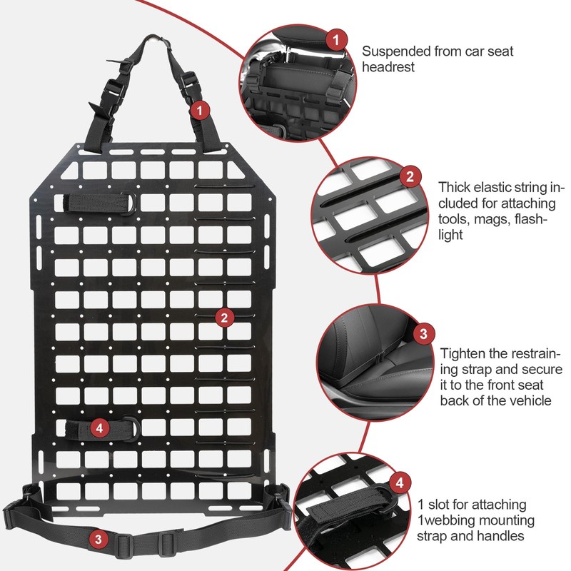 Rigid Molle Panels for Vehicles + Molle Headrest Panel Universal
