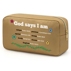 Religious Gifts Makeup Bag Women Friendship Gifts for women Travel Bag Christian Faith Birthday Present for Sister Mother Friends Scripture Present for Women Cosmetic Pouch