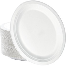 LR Eco Natural BA2617-30 Sugarcane Bagasse Oval Disposable Plates, 26 x 20 cm (600 Pieces Set)