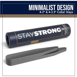 8 estancias de cuello de metal para camisas de vestir para hombres, inserciones de cuello de camisa de vestir en 2 tamaños, cuello de metal para hombres en tubo, Azul, 2" & 2.5"