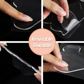 Parches de Silicona para Arrugas, 6 Piezas Parche Cutaneos Antiarrugas para el Estiramiento de la Piel, Almohadilla de Parche Reutilizable para la Cara, la Barbilla, los Ojos y la Frente