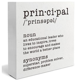 Absnfatu Principal Definition Sign - Principal Gifts, Principals Office Desk Decor Sign, Gifts for School Principal, Principal Appreciation Gifts, 5x5