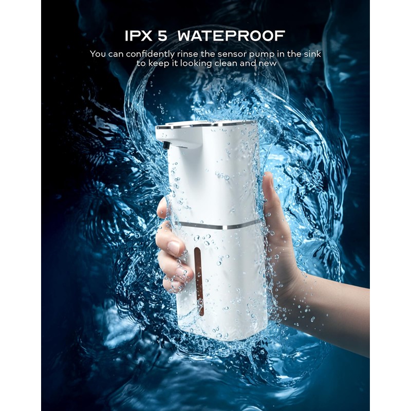 MTYGK Automatic Soap Dispenser Touchless, 6-Level Adjustable,13.5oz/400ml Rechargeabled Wall Mounted