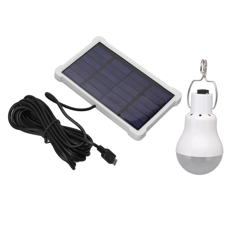 LED Solar Bulb Light Portable ABS and PC 150LM White