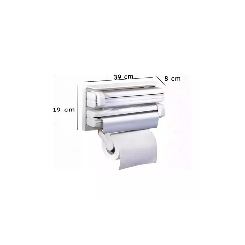 DARK BL Dispensador Triple De Papel 3n1 Cocina Aluminio