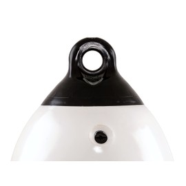 Taylor Made Tuff End Fender (8" x 27") for Boats, Inflatable Vinyl Construction, Seamless One-Piece Design, Twin Eyes Allow for Vertical or Horizontal Hanging, White - 1185