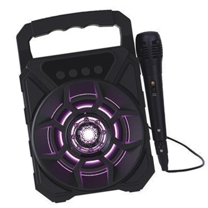 Portable Karaoke Machine Multifunction Cool Lighting Plug in Card Deep