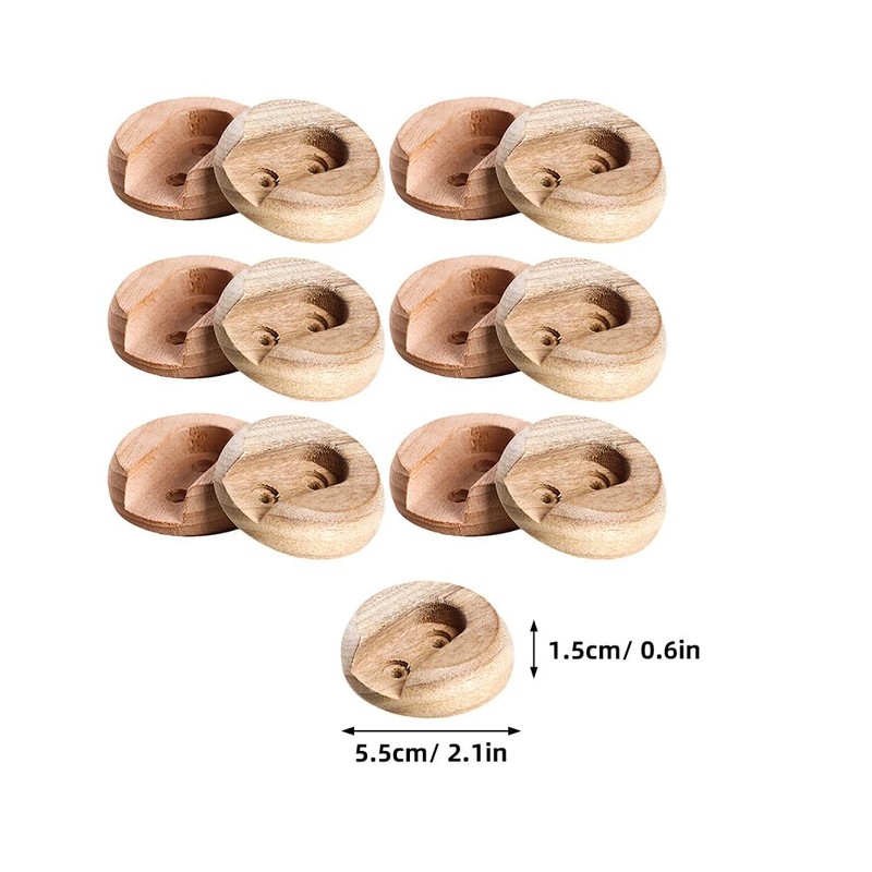 6Pcs Wooden Closet Rod Holders Unfinished Wood Wardrobe Pole Sockets