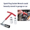 Premium Spark Plug Socket Wrench Set - Red T-Handle Stainless