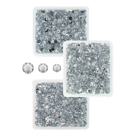 qiipii Clear Silver Resin Rhinestones for Crafting Crystal White Flatback Rhinestones 3mm 4mm 5mm Non-Hotfix Stones Diamonds Crystals Gems Charms for Nails Face Eyes Makeup Tumblers Bottles DIY Crafts