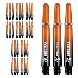 RUTHLESS Deflectagrip Polycarbonate Dart Shafts | Durable Stems with Springs in Tweenie Length, 40mm, Black & Orange, 10 Sets (10XS1582)