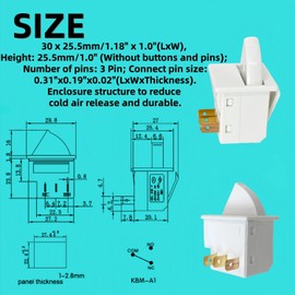 Refrigerator Door Light Switch, 3Pcs, 3Pin Momentary, for GE, Whirlpool, LG, Kenmore, Maytag, Amana, Crosley, Magic Chef w11396033