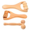 minkissy 3Pcs Wooden Massage Roller Neck Shoulder Back Foot Relief