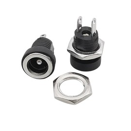 Imoumou DC Panel Socket 5.5 x 2.1 mm DC Power Jack Socket with Union Nut, DC022B, Arduino Socket Pack of 10