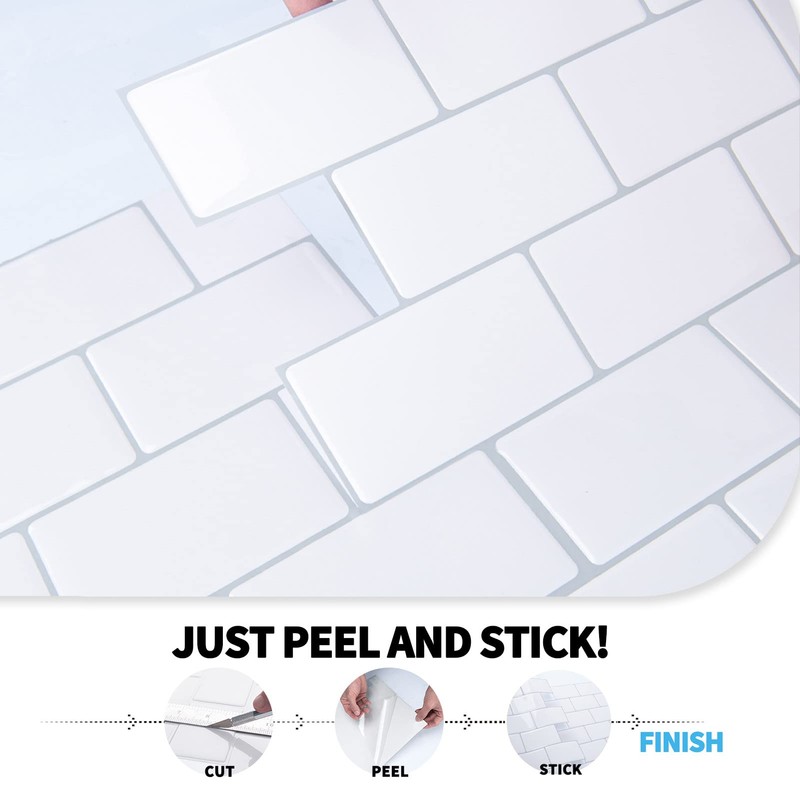 Art3d Premium 10-Sheet Peel and Stick Tile Backsplash - 12"x12"