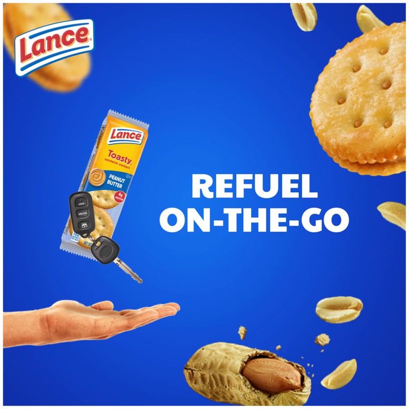 Lance Sandwich Crackers, Toasty Peanut Butter, 20 Individually Wrapped Packs,
