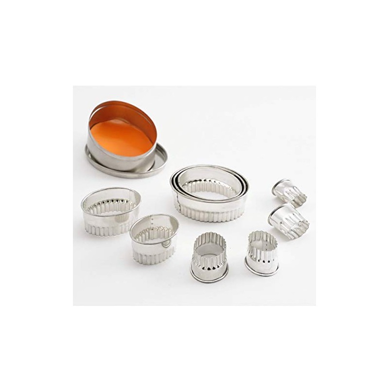 thermohauser Cookie Cutter Set (Stainless Steel) Oval, Waved Edges, 9