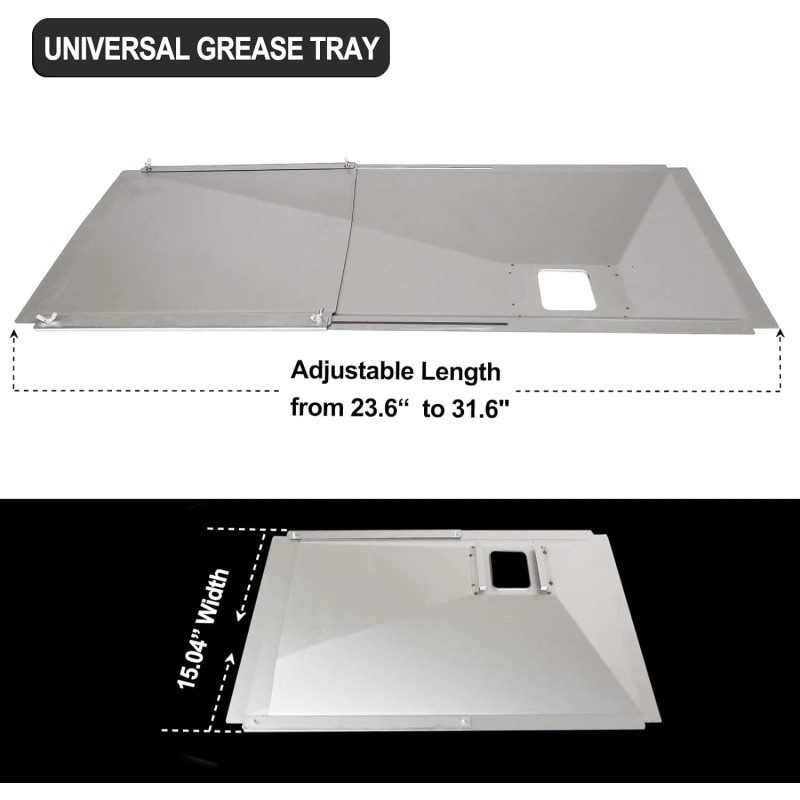 Uniflasy Universal Adjustable Grease Tray For 3 4 5 Burner