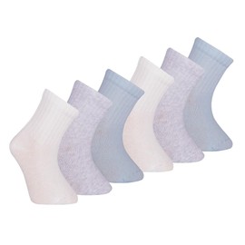 Petit Minou Bella Seamless-Toe Crew Socks, Cotton, Newborn Baby Infants Toddlers Kids Boys Girls Crew Socks (6-Pack) (US, Age, 12 Months, 24 Months, Coastal)