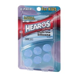 HEAROS Multi-Use Silicone Ear Plugs, 6 Pair, Child