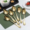 Gold Dinner Spoons, Kyraton 6 Pieces 19 cm Stainless Steel