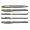 Gullor 5PCS Fountain Pens BE388 Gold Trim, Medium Nib, Silver