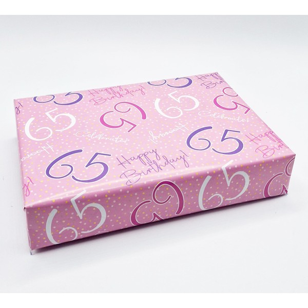2 Sheets 65th Happy Birthday Celebrate Hooray Pink Female Wrapping