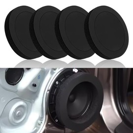Hirificing 4PCS Speaker Foam Rings 6.5 inch Speaker Baffle Self-Adhesive Door Speaker Foam Enhancer for Enhancing Stereo Audio Sound, Universal Speaker Gasket Car Accessories Bass Blocker Kit