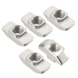 sourcing map Sliding T Slot Nuts, M6 Half Round Roll In T-Nut for 4040 Series Aluminum Extrusion Profile, Carbon Steel Nickel-plated, Pack of 10
