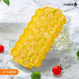 COQUO - Set 2 Piezas - Charolas para Hielo Hexagonal - Hielo ideal para Tragos Elegantes, llamativos y Atractivos - Fabricadas con Silicón Flexible - Hexagonal Ice Trays