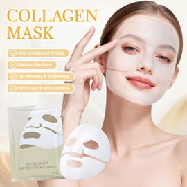 Luuma Collagen Mask Original Organic Collagen Mask, Tightens the Skin, Provides Intensive Moisture, Soothes and Repairs, Gentle on the Skin, Reduces Fine Lines and Wrinkles, Pack of 12