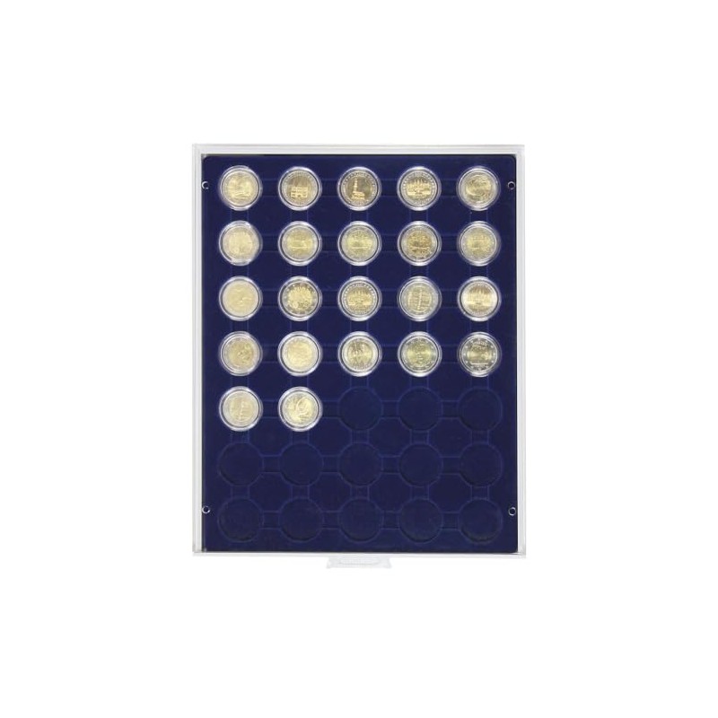 Coin box with 30 compartments of 32 mm Ø for