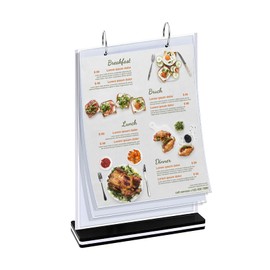 Acrylic Sign Stand 8.5 x 11 T-Shaped Double-Sided Card Display Stand, Flipping Binder (A4-6101-1) (A4)