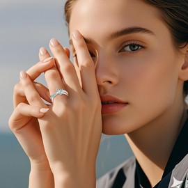 AXOMY Cross Ring 925 Sterling Silver Turquoise Cross Ring Christian Religious Jewelry Mothers Gifts for Women Mom Grandma(9)