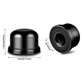 Honoson 8 Pcs 1/2 Inch Lamp Finial Tapped 1/4-27 Lamp Finials Caps Knob Accessories Tall Plated Steel Finials for Light Shade Holder Harp Tops(Black)