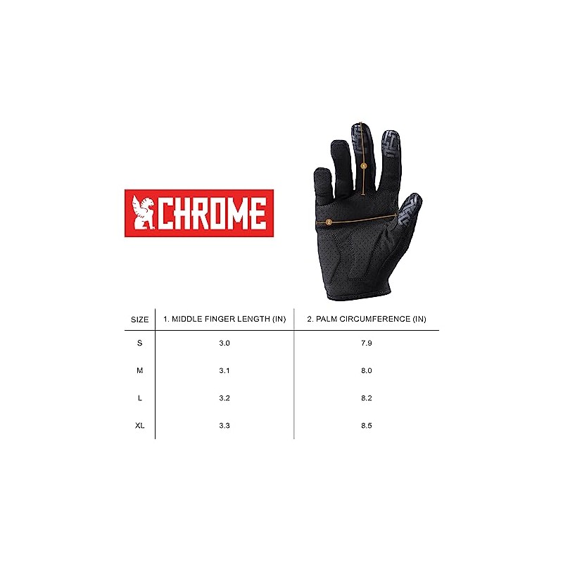 Chrome Industries Cycling Gloves 2.0, Black, Medium