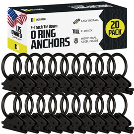 DC Cargo Heavy-Duty Steel E Track O Ring (Pack of 20) E Track Accessories E Track Rings Anchors for E Track Rail Tie-Down System to Secure Cargo in Enclosed/Flatbed Trailers, Trucks