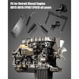 JUFZQO Engine Timing Tool Set Fit for Detroit Diesel DD15 DD16, Include TDC Locating Pin Camshaft Timing Tool Brake Adjustment Tool Barring Tool and Fuel Line Socket, Heavy Duty Steel