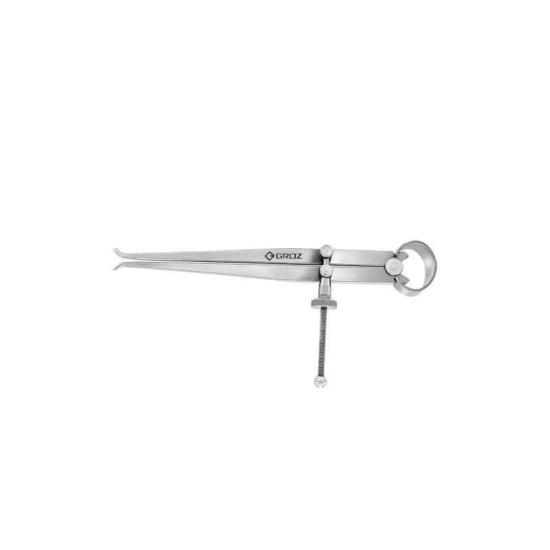 Groz 01405 12" Spring Inside Caliper, Matte Finish, with Solid