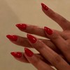 Uñas postizas cortas almendradas, uñas postizas rojas stiletto cortas, uñas