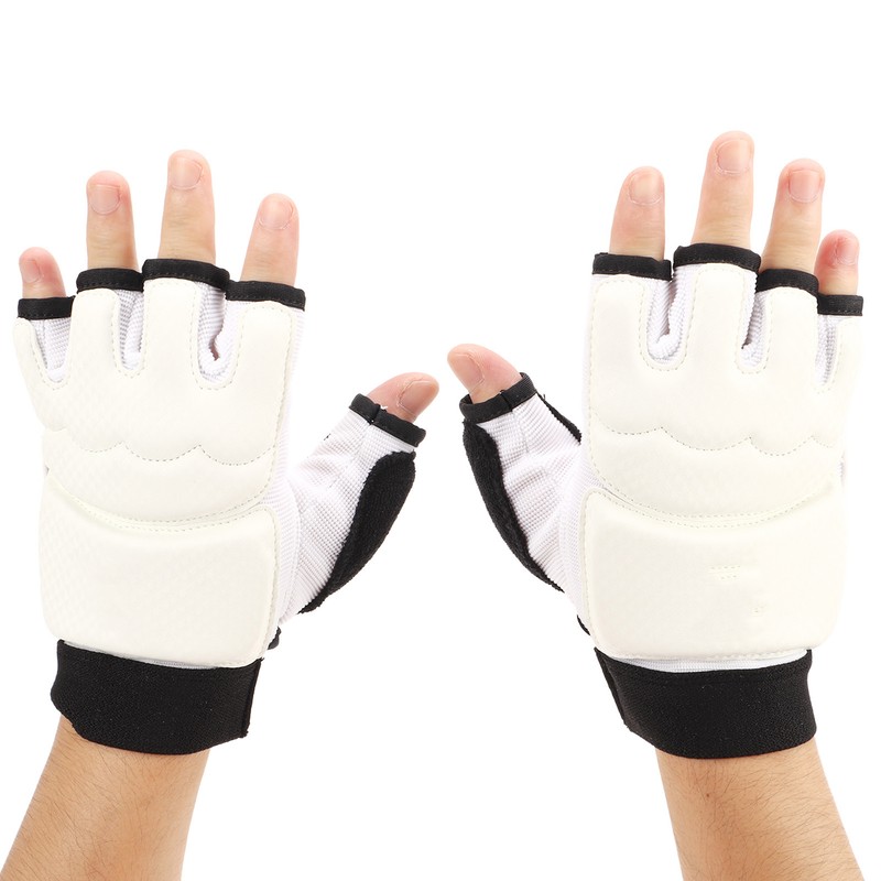 1 Pair Taekwondo Gloves Breathable Elastic Half Finger Kickboxing Boxing
