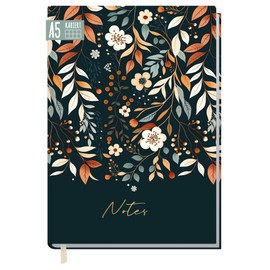 Notebook A5 Squared [Pretty Flowers] 124 Pages, 62 Sheets, Ideal as a Diary, Bullet Journal, Idea Book, Writing Book, Climate Friendly and Sustainable